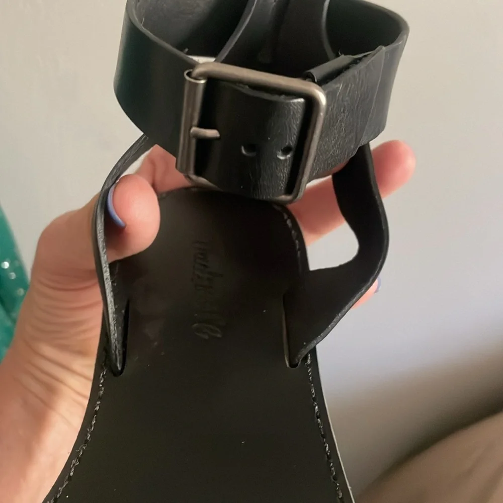 Madewell Women’s The Boardwalk Ankle Strap Black Leather Sandals Size 8.5 - Picture 9 of 11